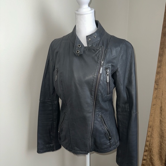 Michael Kors Jackets & Blazers - Michael Kors Women's Gray Leather Jacket